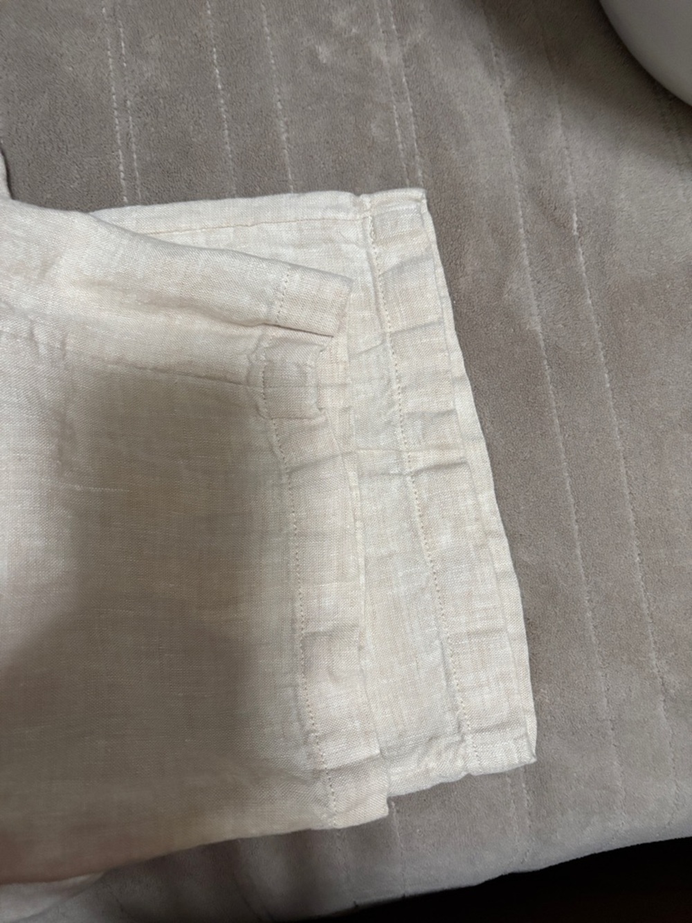 Lands' End Cream Linen Blend High-Rise Pants - Picture 4 of 7